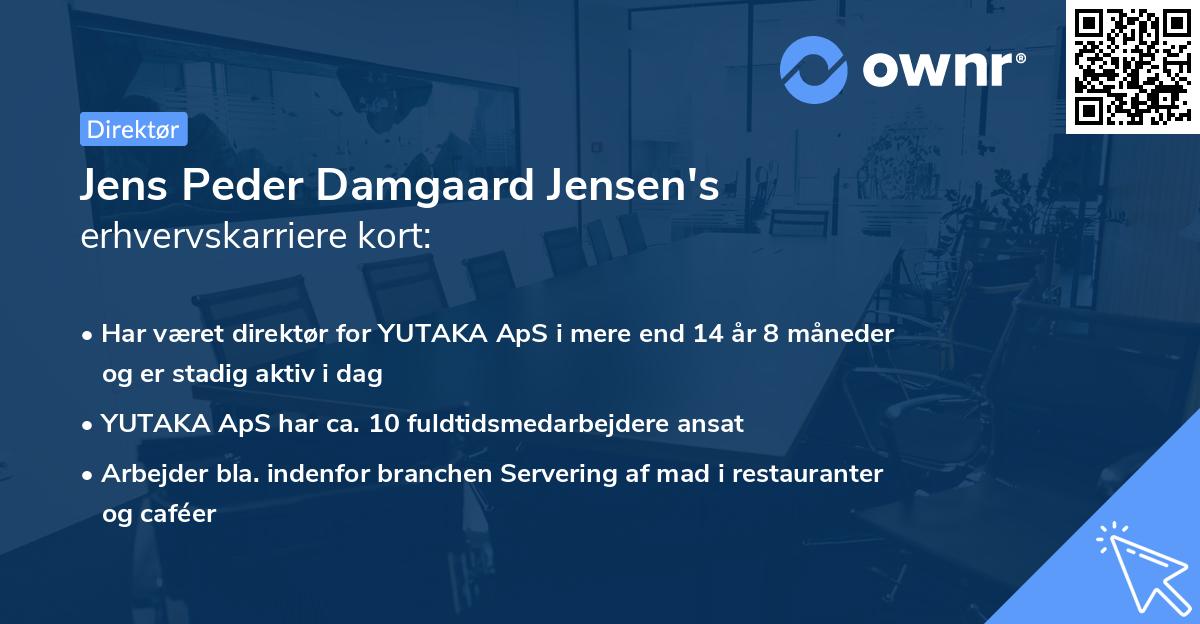 Jens Peder Damgaard Jensen's erhvervskarriere kort