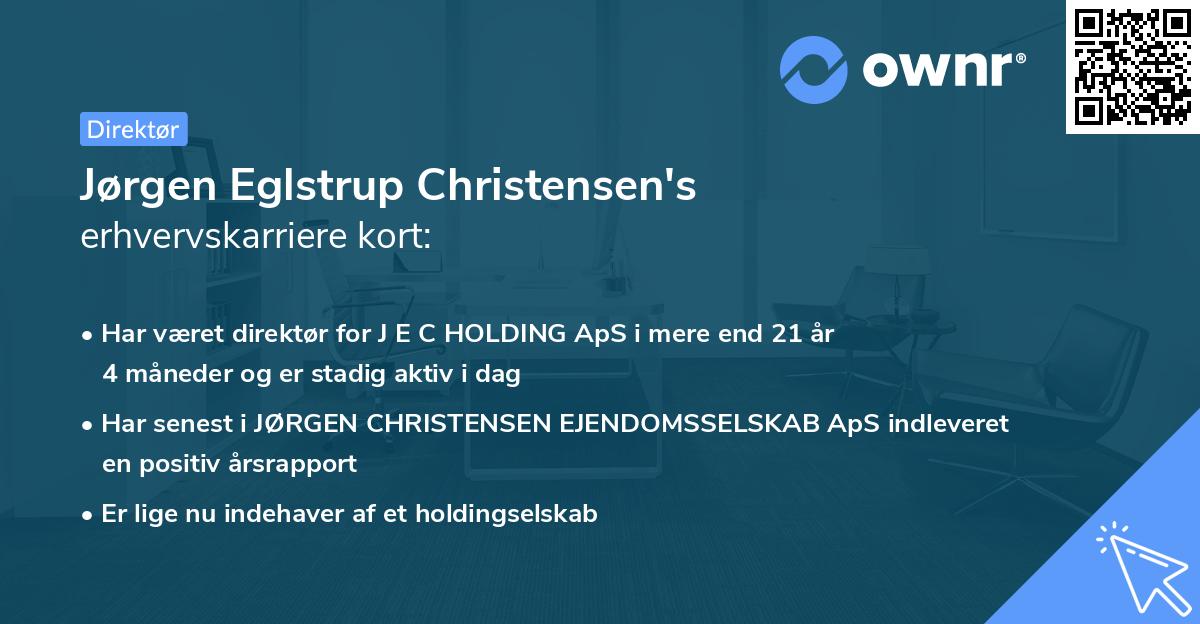 Jørgen Eglstrup Christensen's erhvervskarriere kort