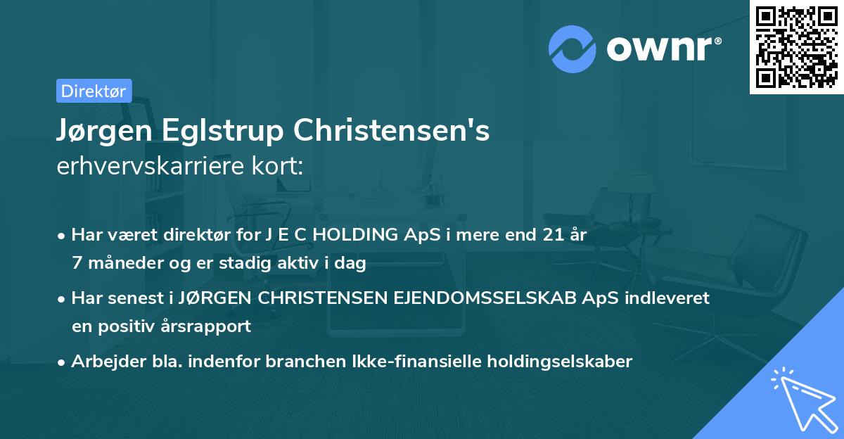 Jørgen Eglstrup Christensen's erhvervskarriere kort