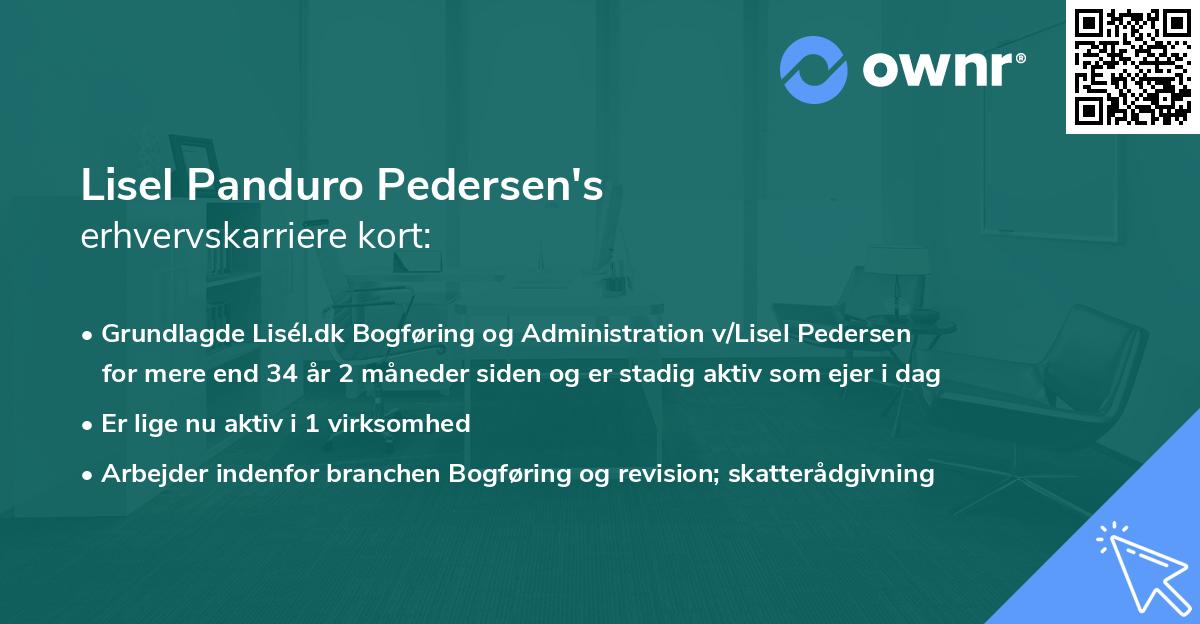 Lisel Panduro Pedersen's erhvervskarriere kort