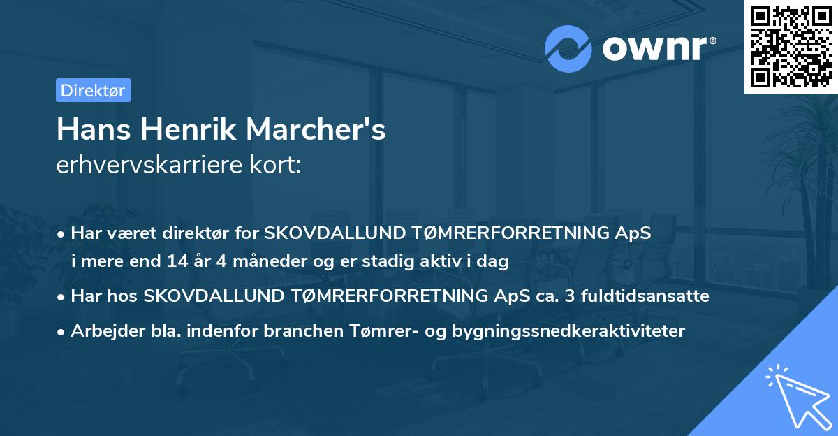 Hans Henrik Marcher's erhvervskarriere kort