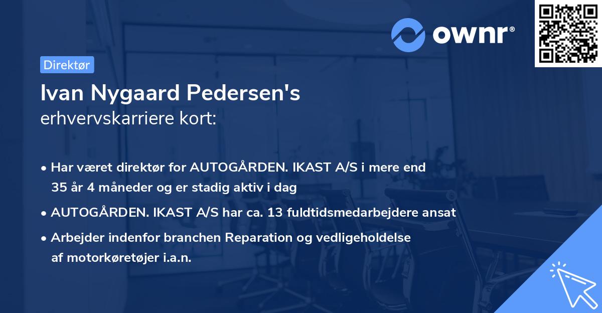 Ivan Nygaard Pedersen's erhvervskarriere kort