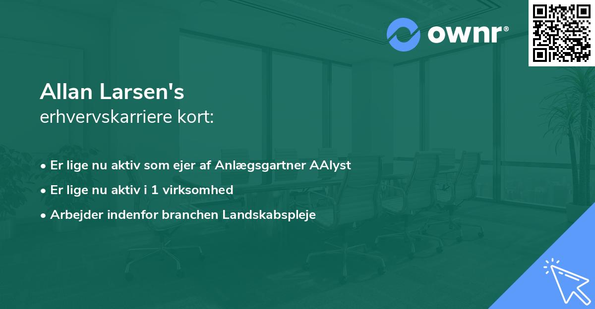 Allan Larsen's erhvervskarriere kort