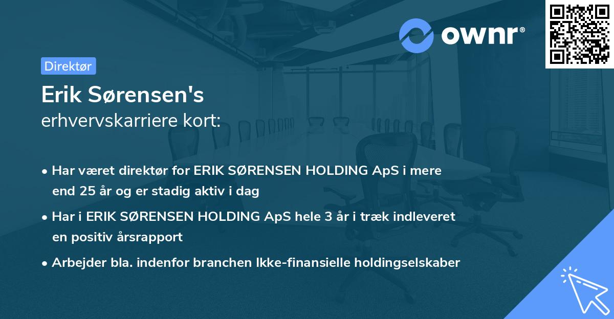 Erik Sørensen's erhvervskarriere kort
