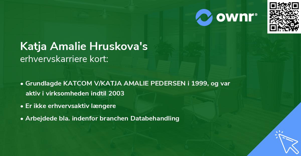 Katja Amalie Hruskova's erhvervskarriere kort