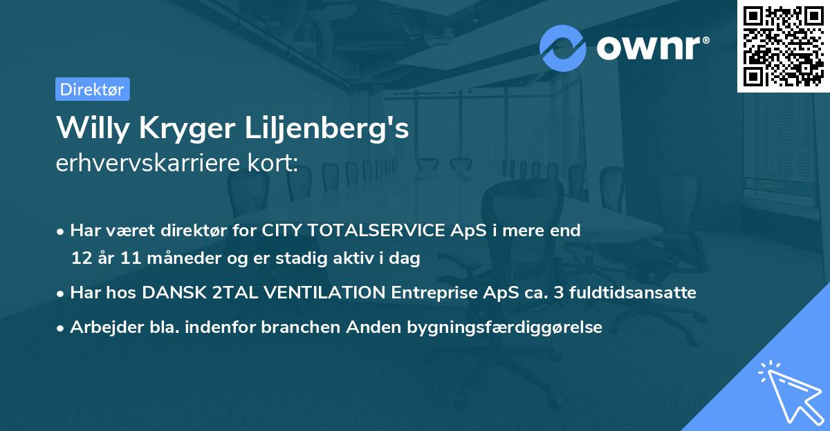 Willy Kryger Liljenberg's erhvervskarriere kort
