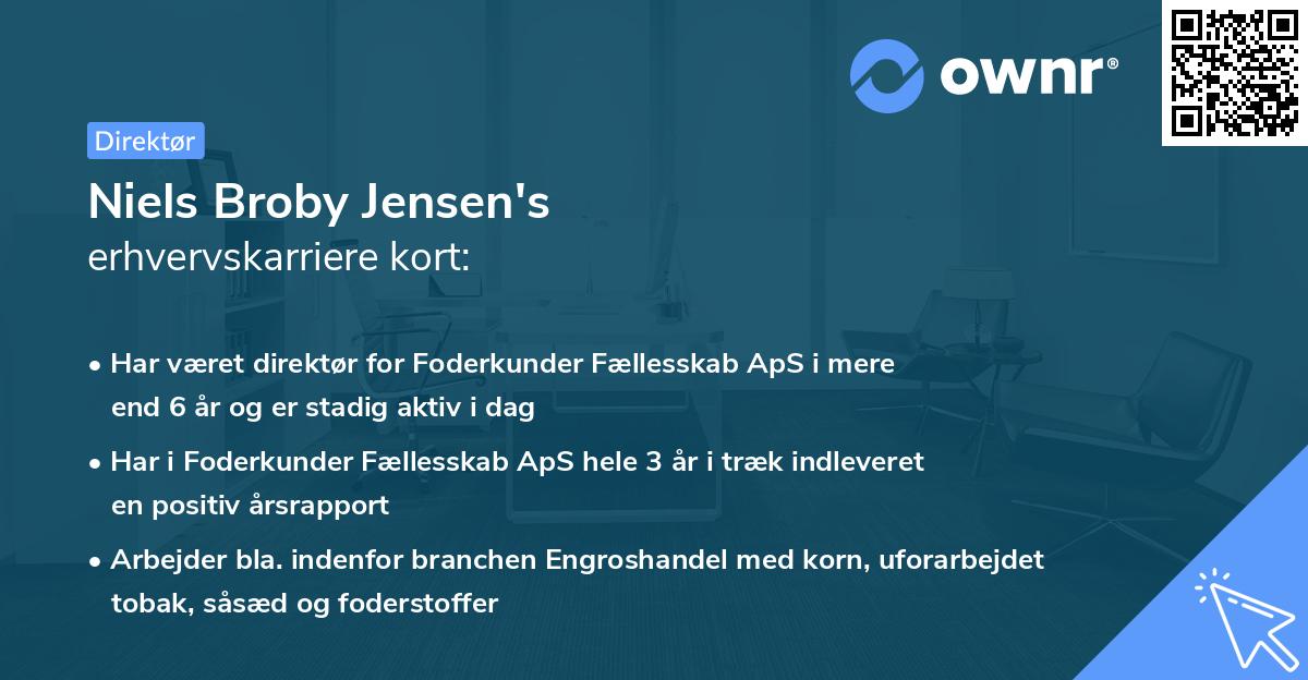 Niels Broby Jensen's erhvervskarriere kort