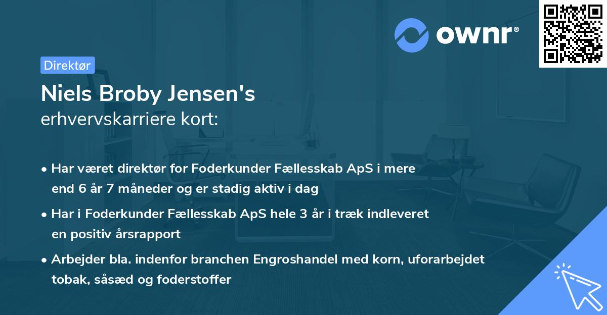 Niels Broby Jensen's erhvervskarriere kort