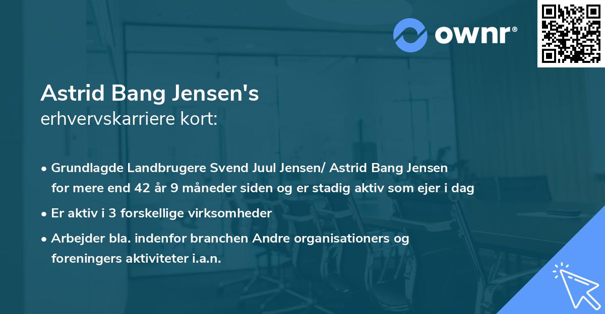 Astrid Bang Jensen's erhvervskarriere kort