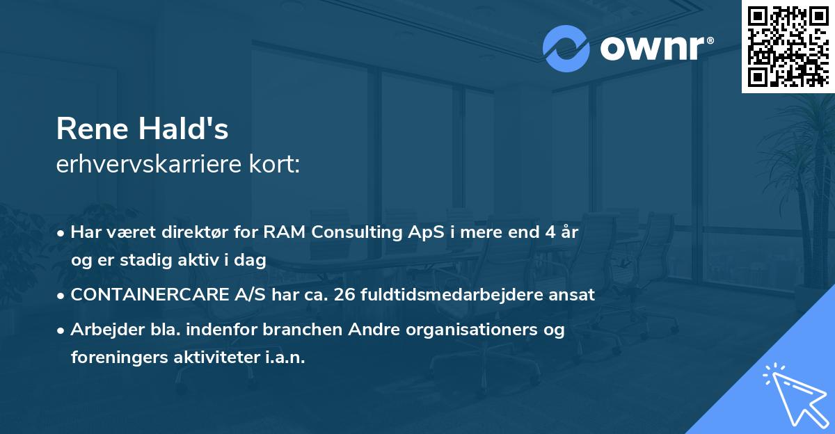 Rene Hald's erhvervskarriere kort