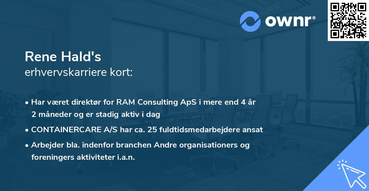 Rene Hald's erhvervskarriere kort