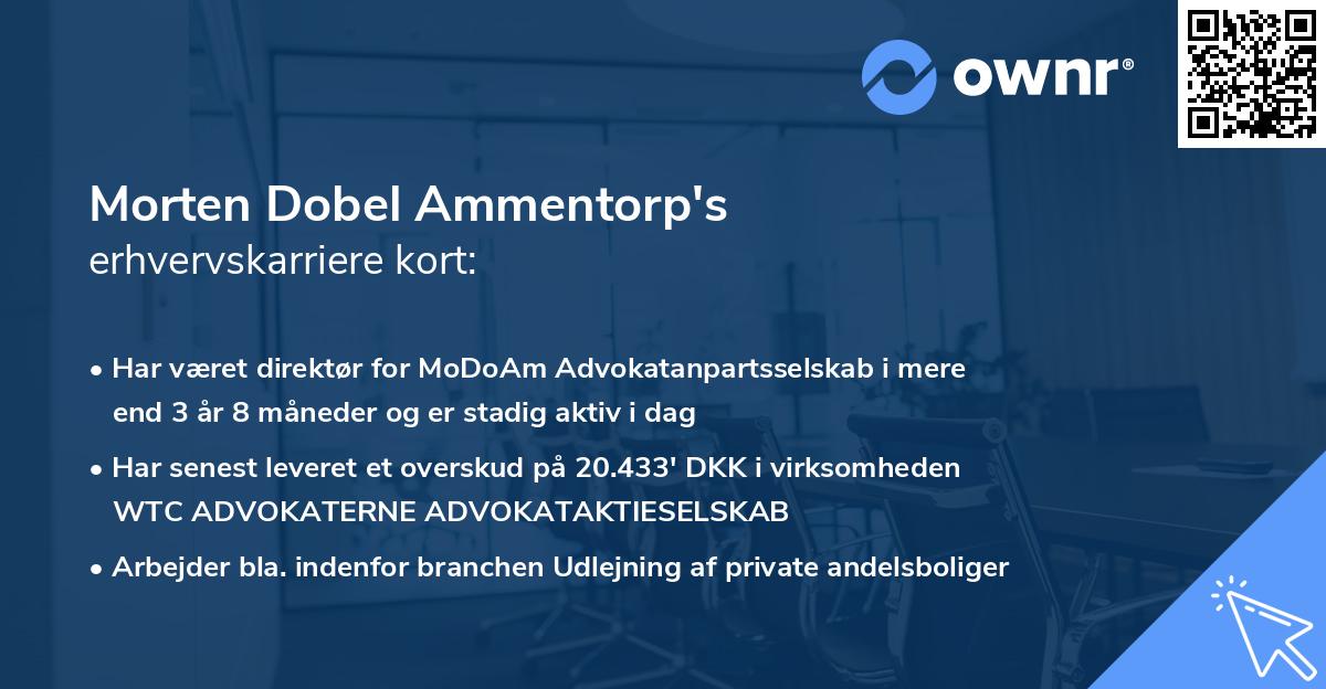 Morten Dobel Ammentorp's erhvervskarriere kort