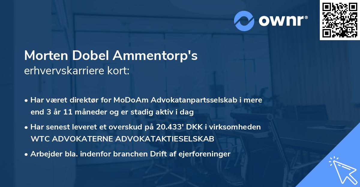 Morten Dobel Ammentorp's erhvervskarriere kort