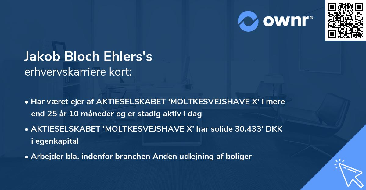 Jakob Bloch Ehlers's erhvervskarriere kort