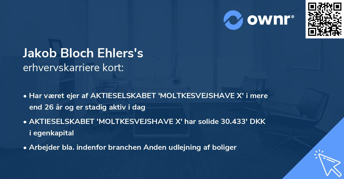 Jakob Bloch Ehlers's erhvervskarriere kort