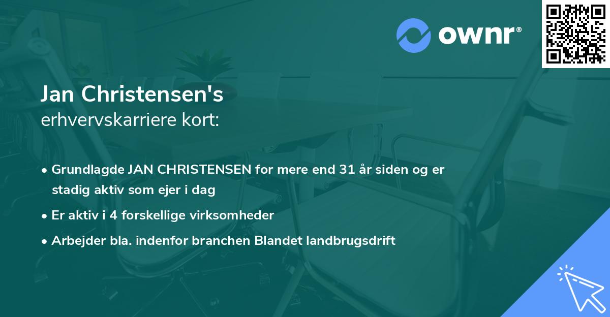 Jan Christensen's erhvervskarriere kort