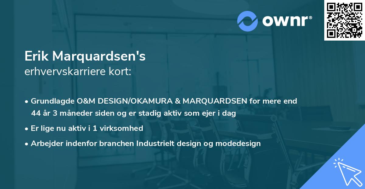 Erik Marquardsen's erhvervskarriere kort