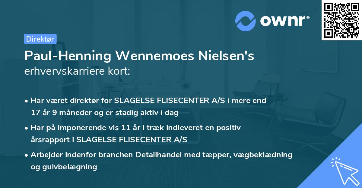Paul-Henning Wennemoes Nielsen's erhvervskarriere kort