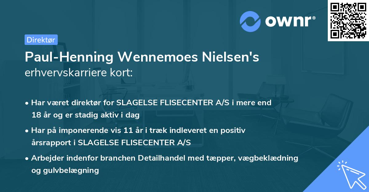 Paul-Henning Wennemoes Nielsen's erhvervskarriere kort