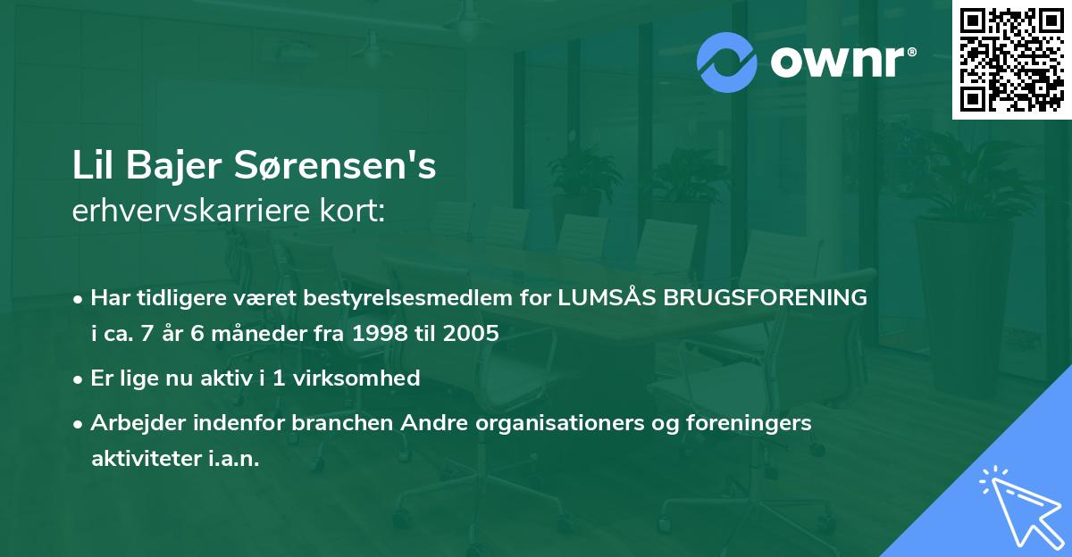 Lil Bajer Sørensen's erhvervskarriere kort