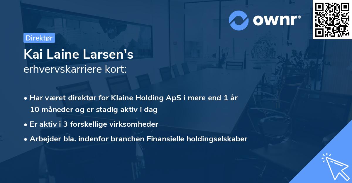Kai Laine Larsen's erhvervskarriere kort
