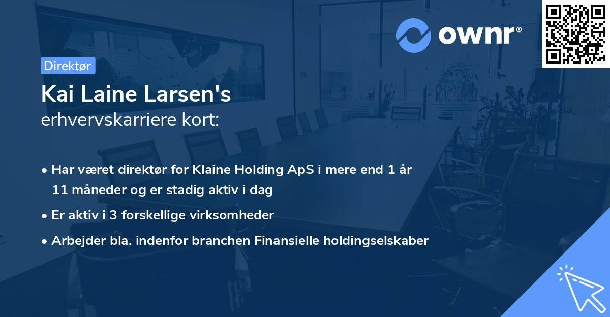 Kai Laine Larsen's erhvervskarriere kort