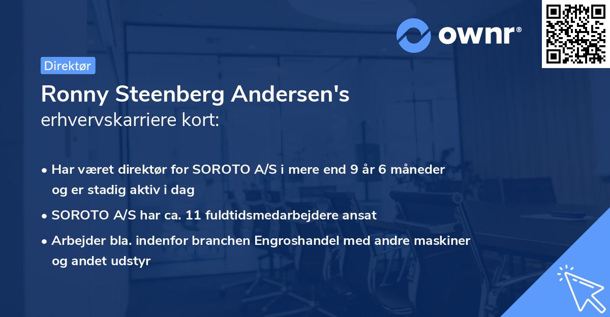 Ronny Steenberg Andersen's erhvervskarriere kort
