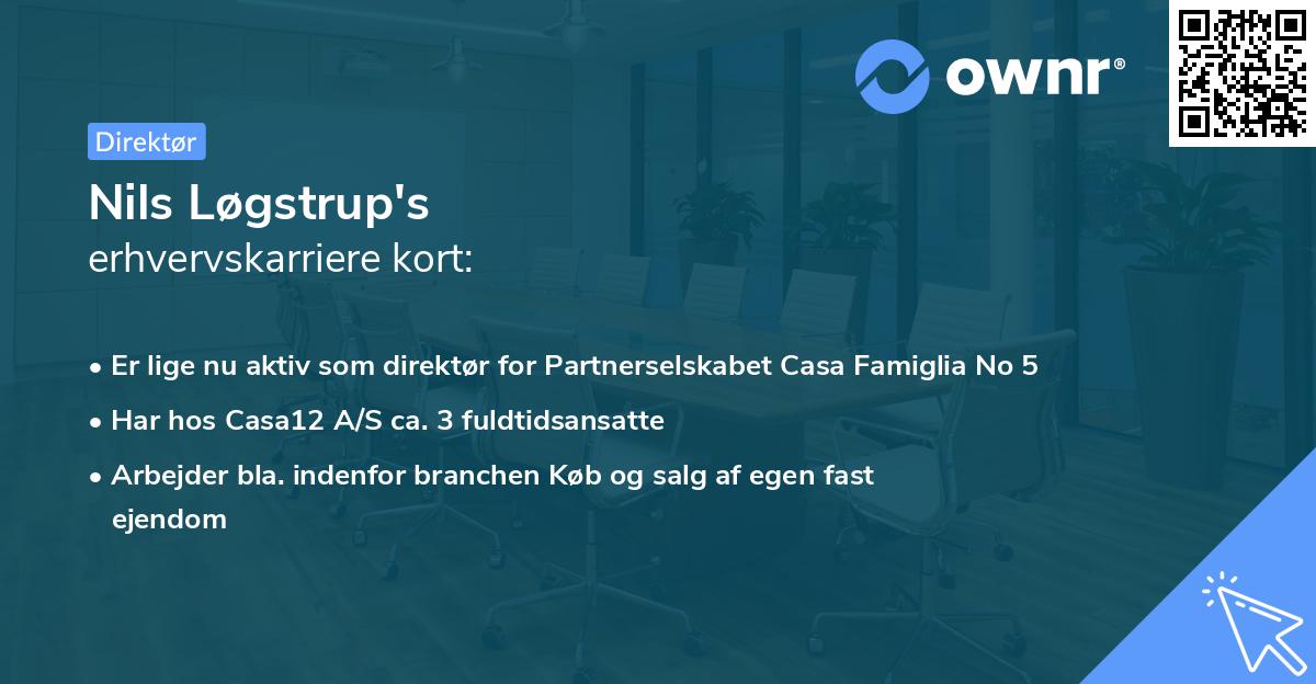 Nils Løgstrup's erhvervskarriere kort