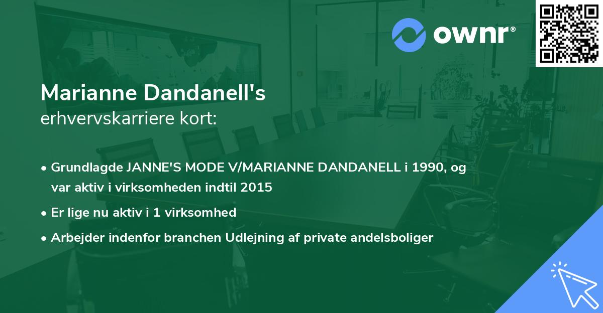 Marianne Dandanell's erhvervskarriere kort