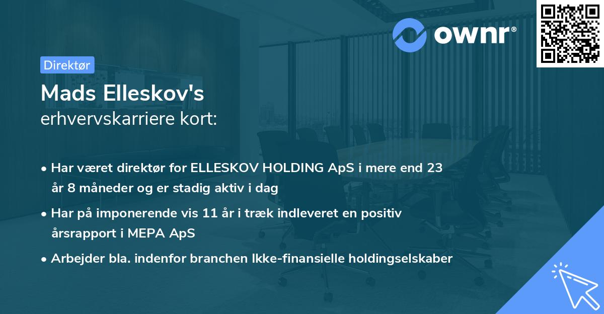 Mads Elleskov's erhvervskarriere kort