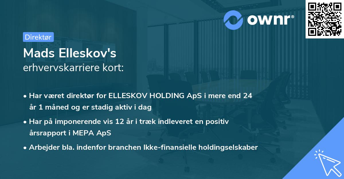 Mads Elleskov's erhvervskarriere kort