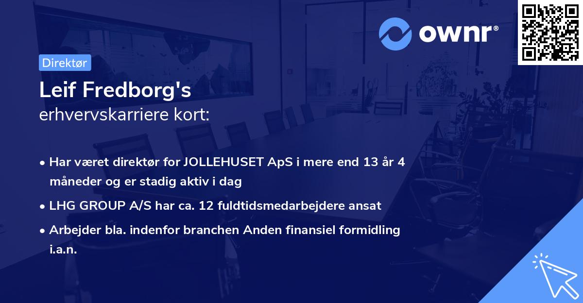 Leif Fredborg's erhvervskarriere kort