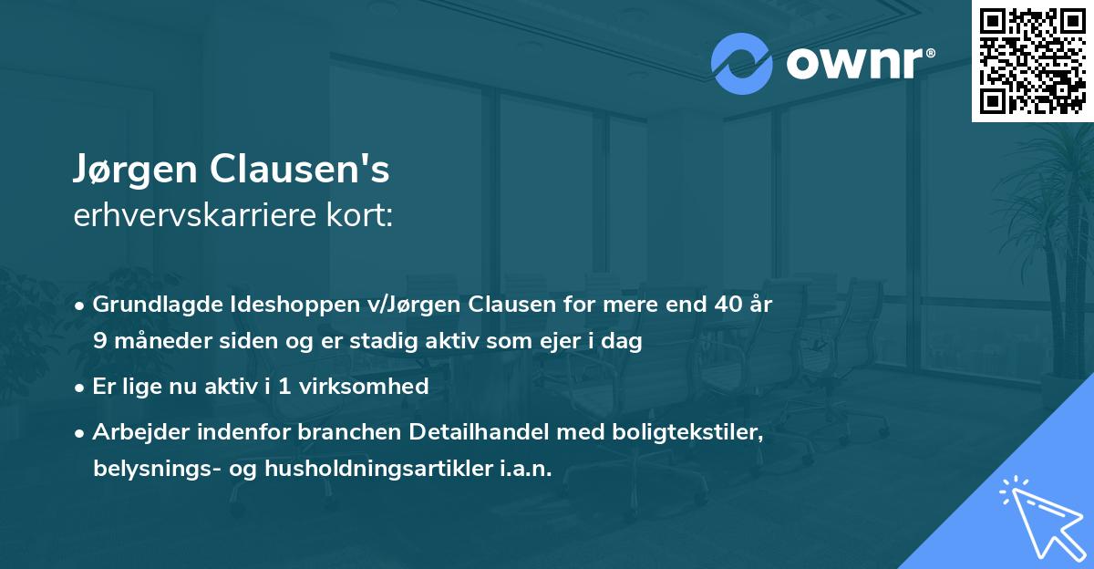 Jørgen Clausen's erhvervskarriere kort