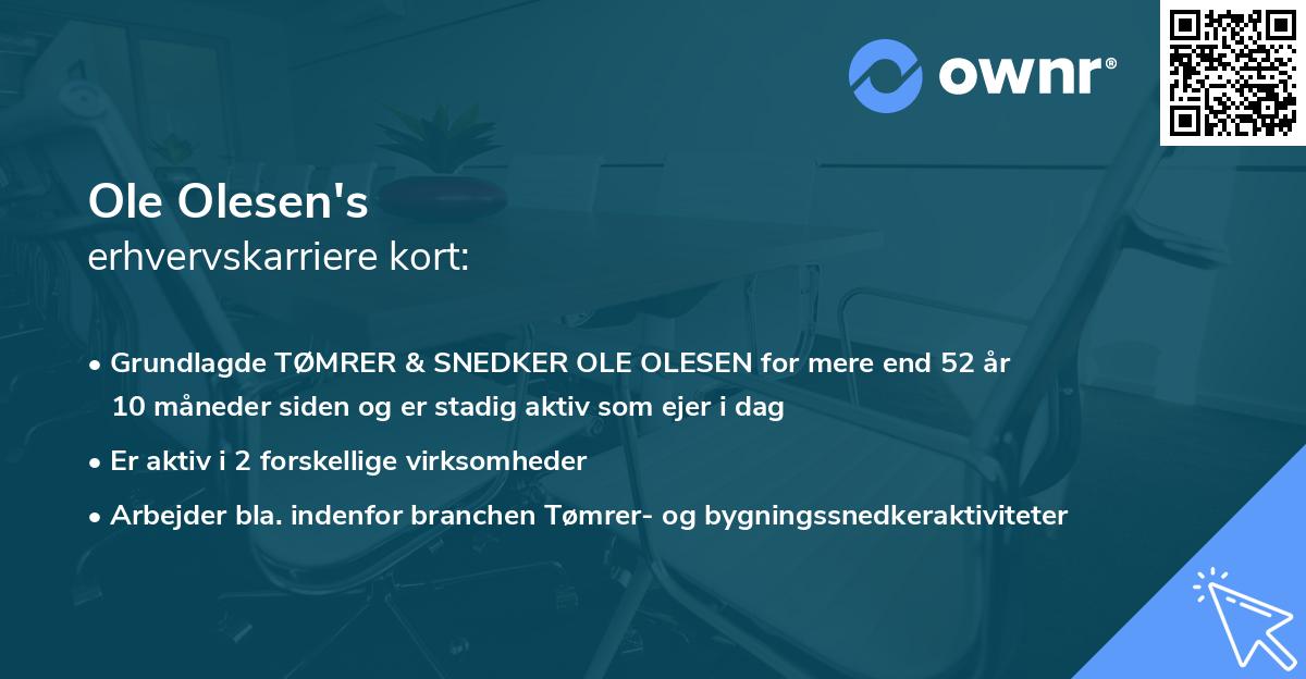 Ole Olesen's erhvervskarriere kort