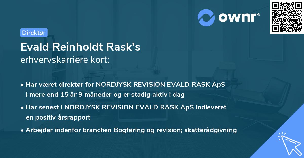 Evald Reinholdt Rask's erhvervskarriere kort