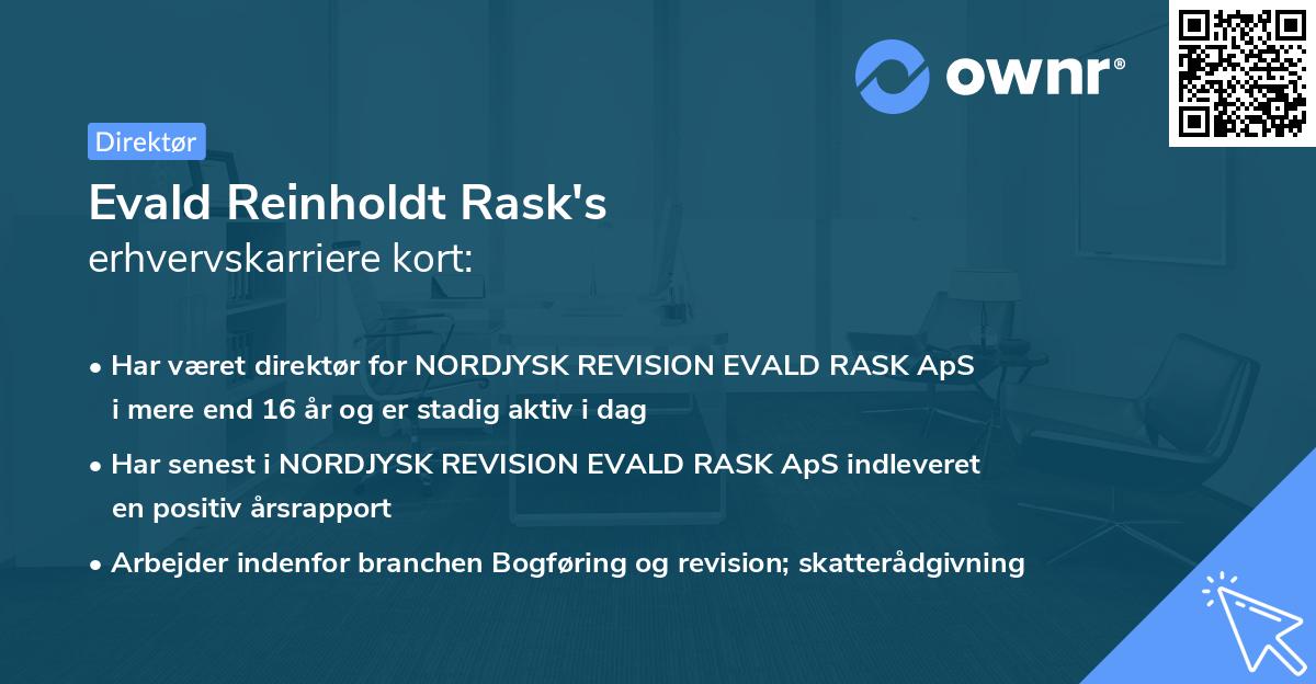 Evald Reinholdt Rask's erhvervskarriere kort