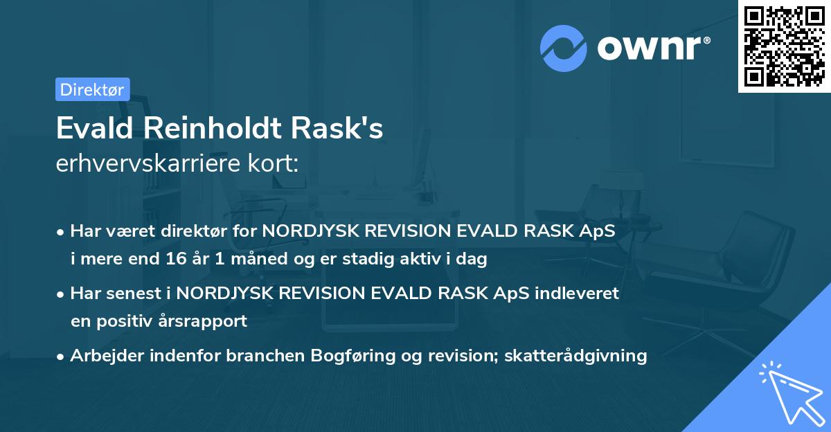 Evald Reinholdt Rask's erhvervskarriere kort