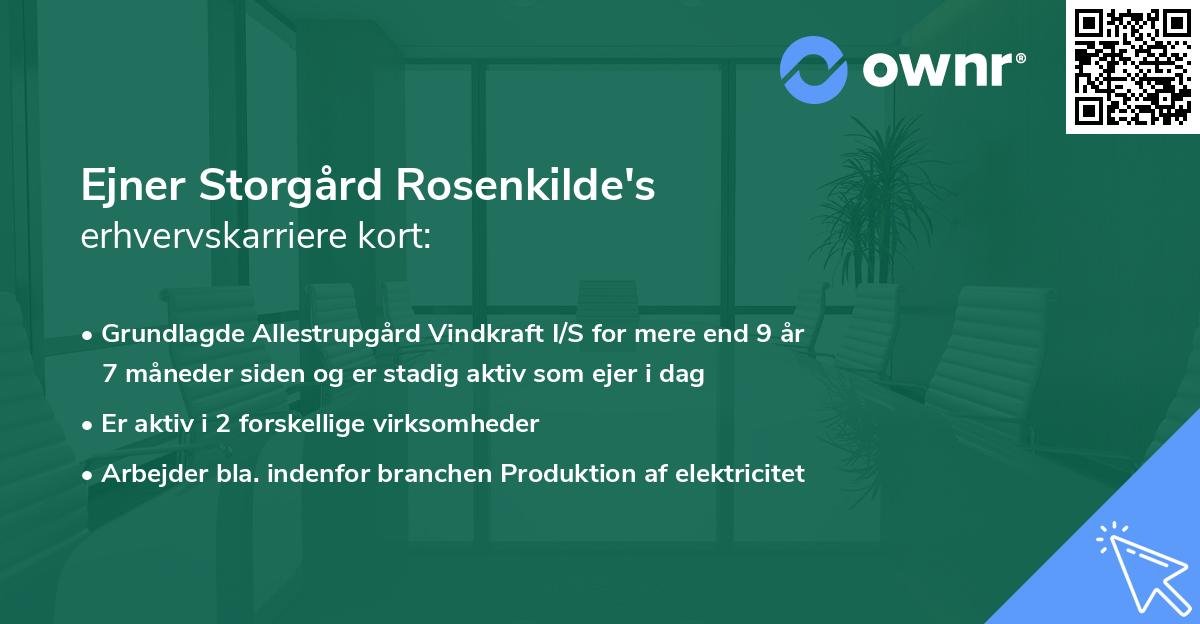 Ejner Storgård Rosenkilde's erhvervskarriere kort