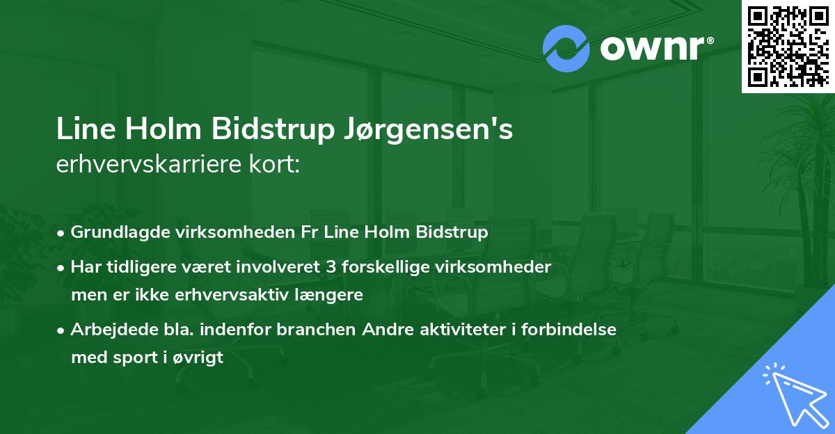 Line Holm Bidstrup Jørgensen's erhvervskarriere kort