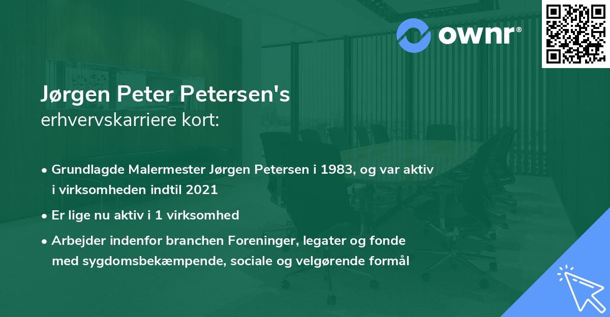 Jørgen Peter Petersen's erhvervskarriere kort