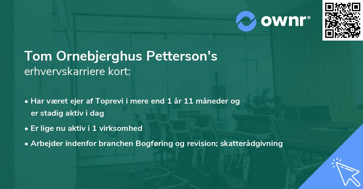 Tom Ornebjerghus Petterson's erhvervskarriere kort