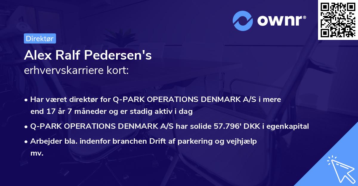 Alex Ralf Pedersen's erhvervskarriere kort