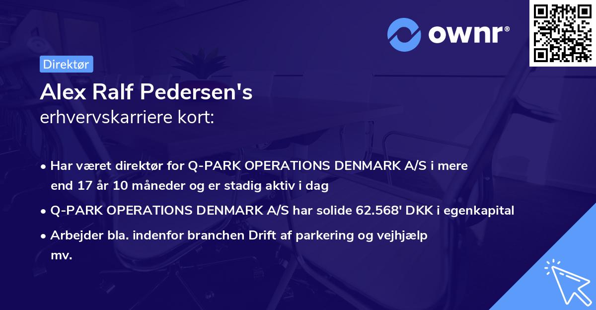 Alex Ralf Pedersen's erhvervskarriere kort