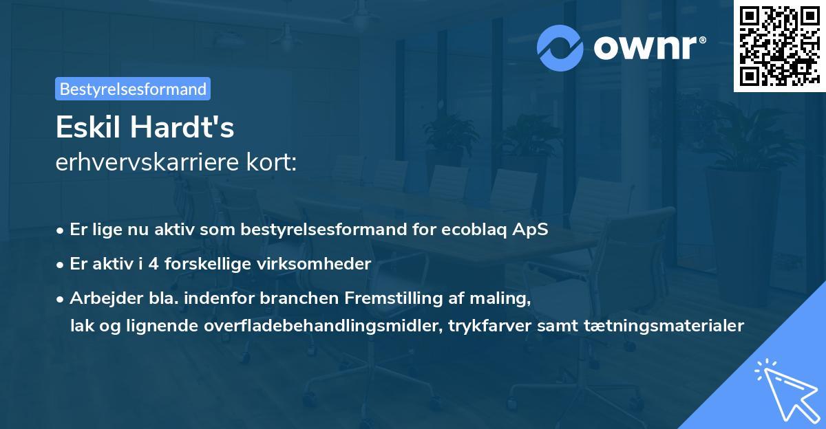 Eskil Hardt's erhvervskarriere kort