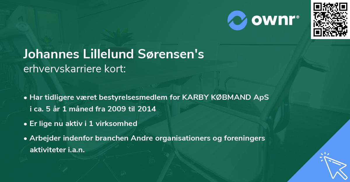 Johannes Lillelund Sørensen's erhvervskarriere kort