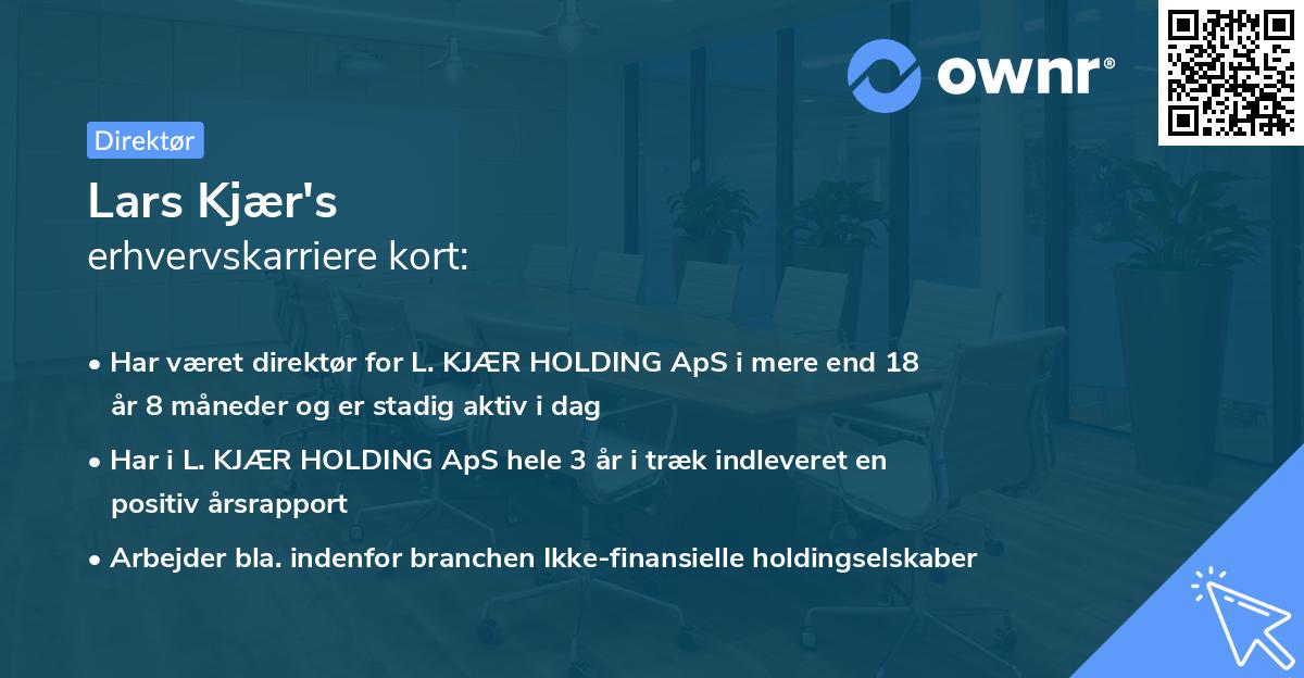 Lars Kjær's erhvervskarriere kort