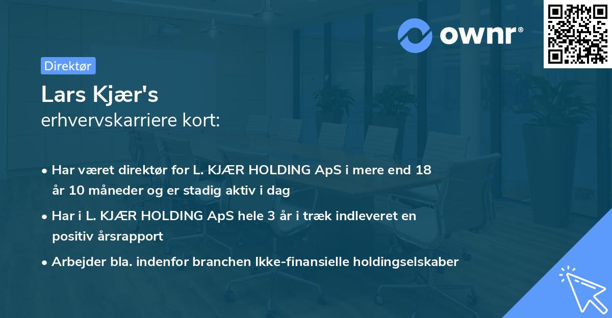 Lars Kjær's erhvervskarriere kort
