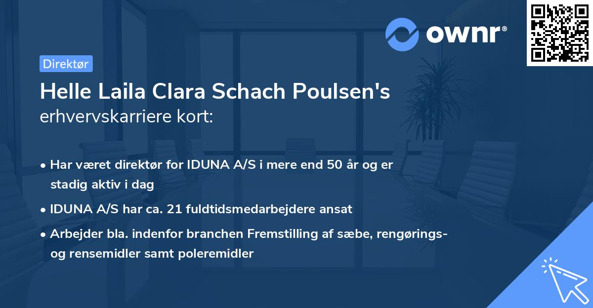 Helle Laila Clara Schach Poulsen's erhvervskarriere kort