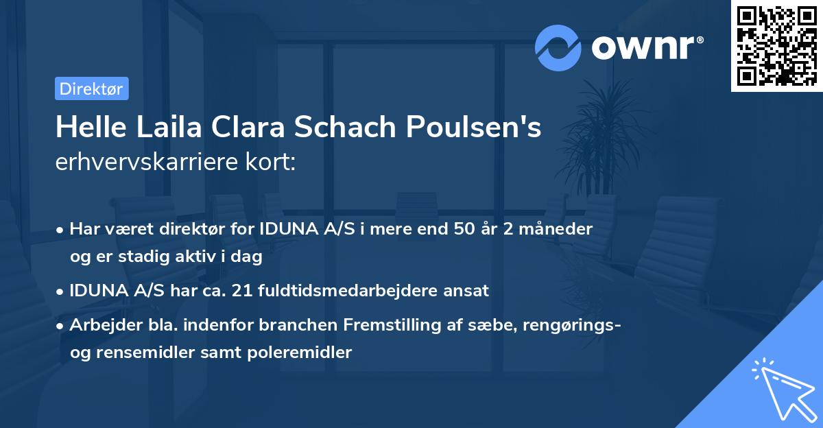 Helle Laila Clara Schach Poulsen's erhvervskarriere kort