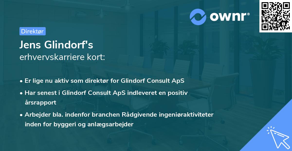 Jens Glindorf's erhvervskarriere kort